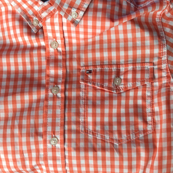 🔥3/&20.Tommy Hilfiger Boys Short Sleeve Gingham Shirt - Picture 3 of 7
